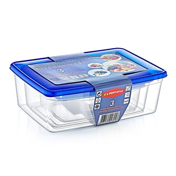 3'lü Köşeli Saklama Kabı Seti Çok Fonksiyonlu Ürün