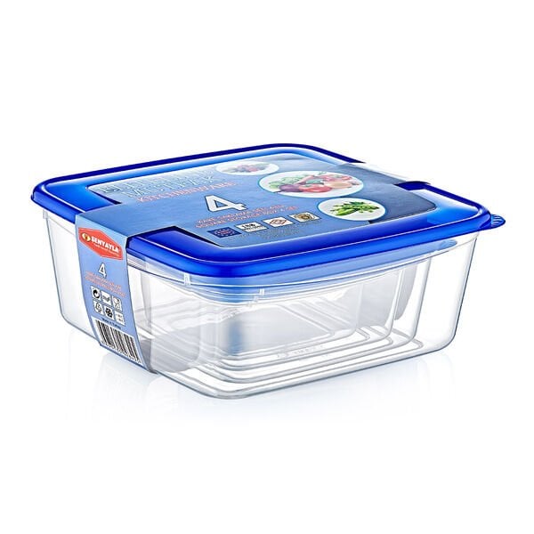 4'lü Kare Saklama Kabı Seti Çok Fonksiyonlu Ürün