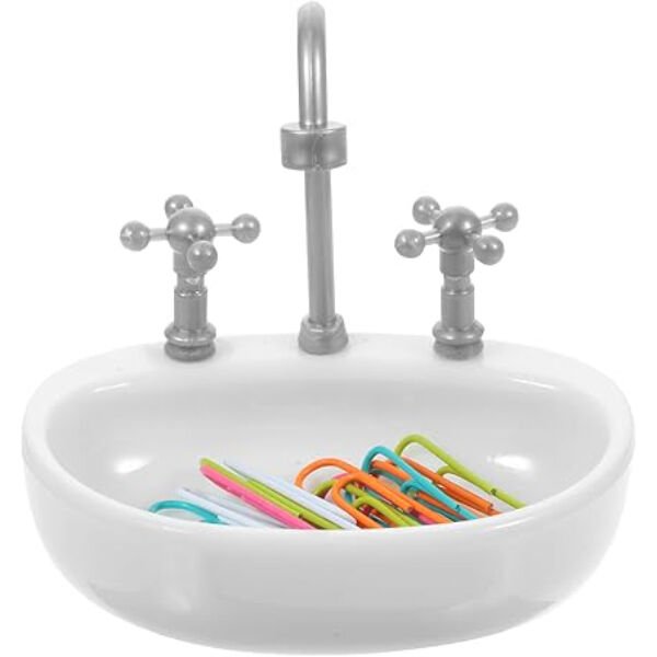 Lavabo Şeklinde Ataç Kutusu Şık Tasarımlı Fonksiyonel Ürün