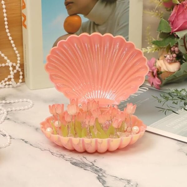 LED Işıklı Kendin Yap Deniz Kabuğu Tasarımlı Lale Lamba Şık Tasarımlı Fonksiyonel Ürün