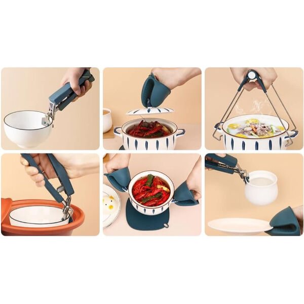 4 Parça Yanma Önleyici Mutfak Seti - Tencere Tabak Tutucu Ve Fırın Eldiveni Şık Tasarımıyla Benzersiz Kullanım Deneyimi Hayatınızı Kolaylaştıracak Ürünler