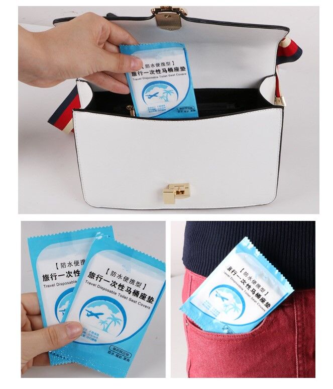 Hijyenik Tek Kullanımlık Klozet Kapağı Poşeti 50 Adet POŞETLİ Şık Tasarımlı Fonksiyonel Ürün