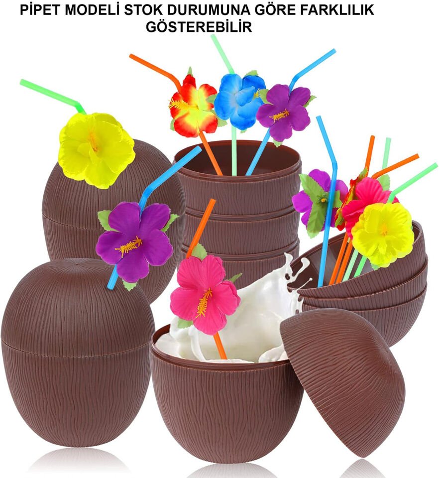 Hindistan Cevizi Pipetli Bardak Şık Tasarımlı Fonksiyonel Ürün