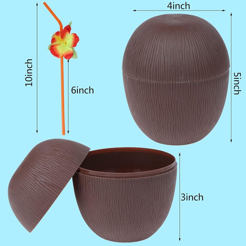 Hindistan Cevizi Pipetli Bardak Şık Tasarımlı Fonksiyonel Ürün