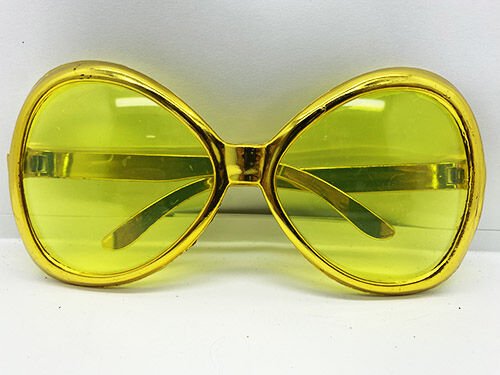 Altın Renk Yeşilçam Nostalji 80li Yıllar 90lı Yıllar Parti Gözlüğü  7x16 cm Şık Tasarımlı Fonksiyonel Ürün