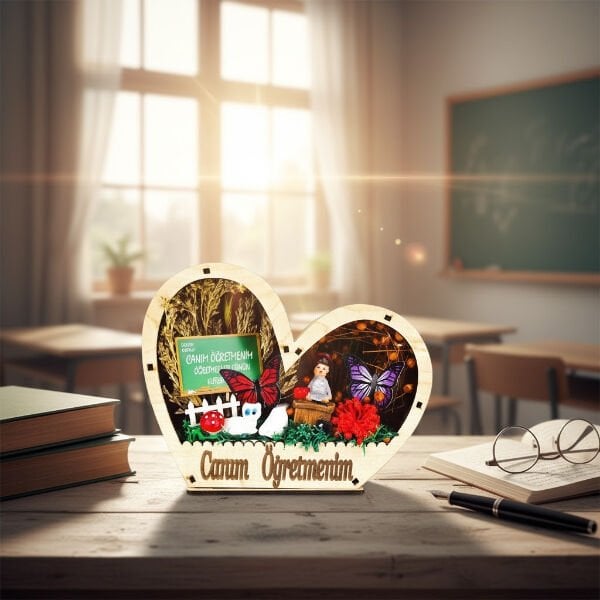 Kalp Saksı Teraryum - Öğretmenler Günü Hediyesi