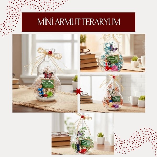 Mini Armut Teraryum - Öğretmenler Günü Hediyesi