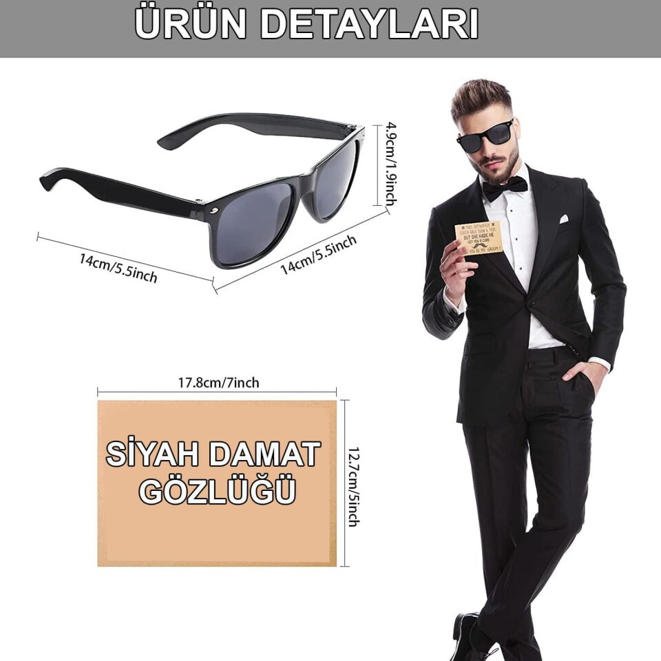 Damat Gözlüğü – Düğün ve Bekarlığa Veda Partisi Aksesuarı Şık Tasarımlı Fonksiyonel Ürün