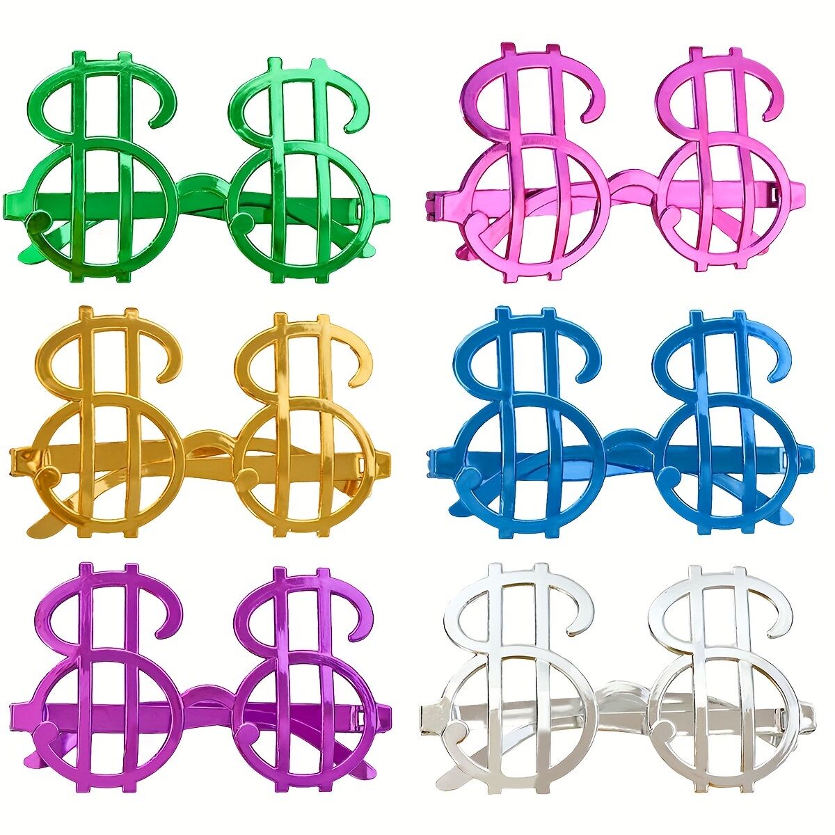 Dolar Şekilli Metalize Parti Gözlüğü 6 Adet Şık Tasarımlı Fonksiyonel Ürün