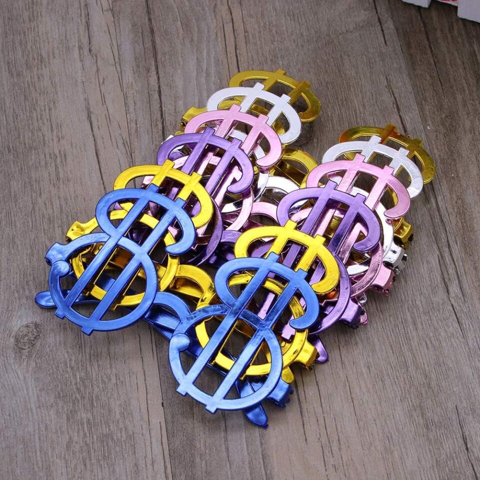 Dolar Şekilli Metalize Parti Gözlüğü 6 Adet Şık Tasarımlı Fonksiyonel Ürün