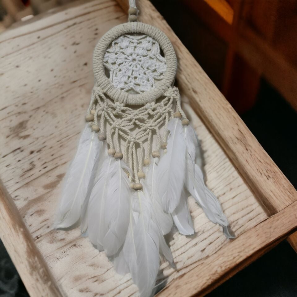 Rüya Kovan Dream Catcher Beyaz Kuş Tüylü Şık Tasarımlı Fonksiyonel Ürün