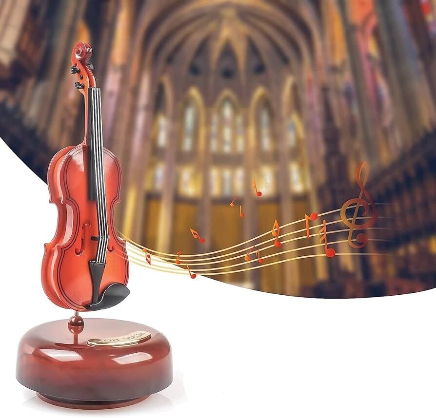 Hareketli Violin Müzik Kutusu Şık Tasarımlı Fonksiyonel Ürün