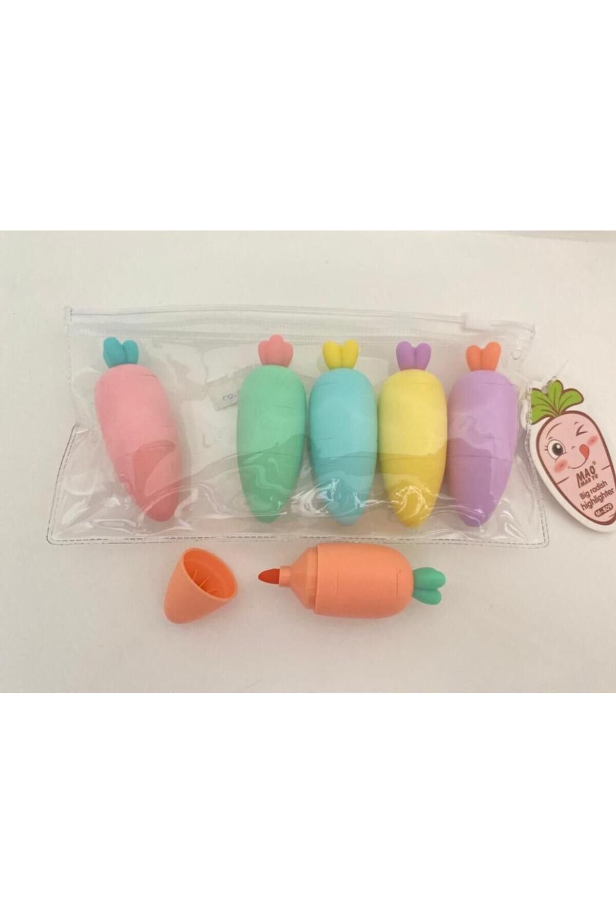 Havuç Tasarımlı Fosforlu Kalem Seti Şık Tasarımlı Fonksiyonel Ürün