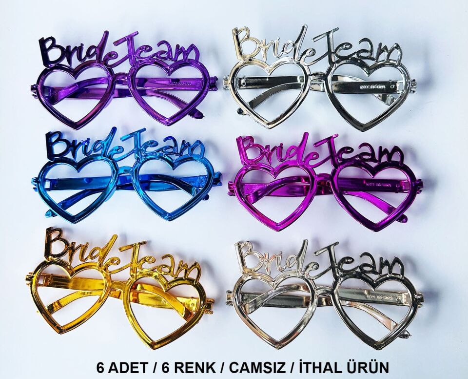 Kalpli Bride Team Gözlük Seti 6 Renk Şık Tasarımlı Fonksiyonel Ürün