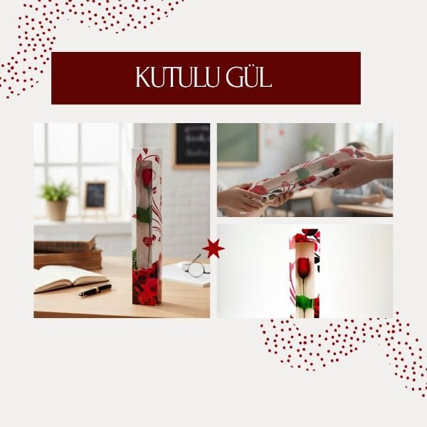 Kutulu Gül - Öğretmenler Günü Hediyesi