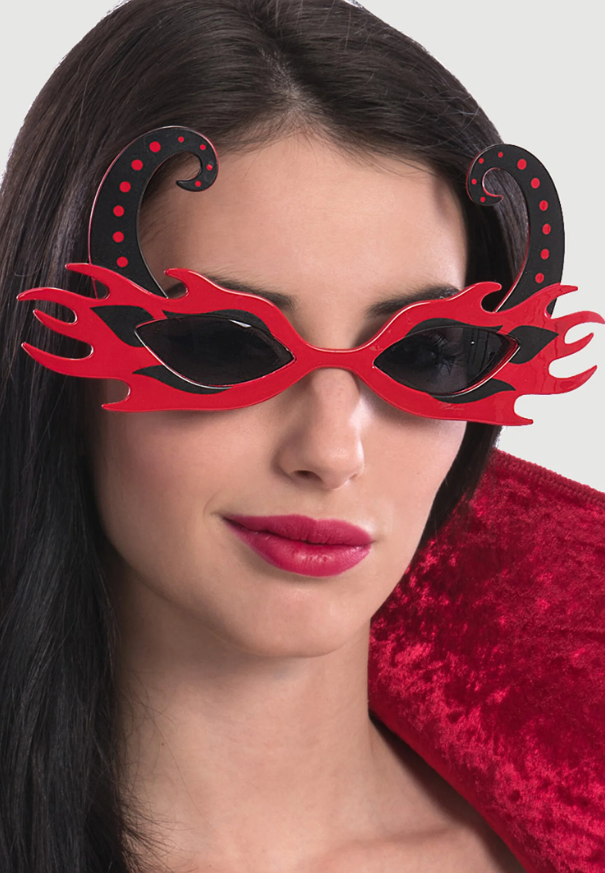 Kırmızı Alevli Parti Gözlüğü Şık Tasarımlı Fonksiyonel Ürün