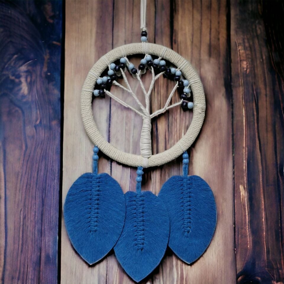 Rüya Kovan Hayat Ağacı Dream Catcher Mavi Şık Tasarımlı Fonksiyonel Ürün