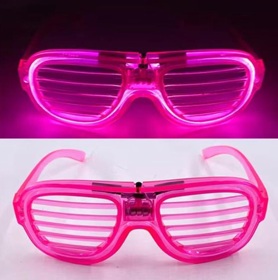 Pembe Led Işıklı Parti Gözlüğü - Neon 3 Modlu Şık Tasarımlı Fonksiyonel Ürün