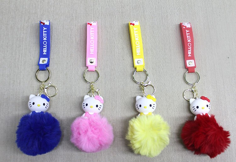 Ponponlu Hello Kitty Anahtarlık Şık Tasarımlı Fonksiyonel Ürün