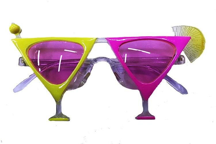 Sarı Pembe Renk Martini Parti Gözlüğü Şık Tasarımlı Fonksiyonel Ürün