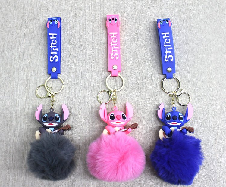 Ponponlu Stitch Anahtarlık Şık Tasarımlı Fonksiyonel Ürün