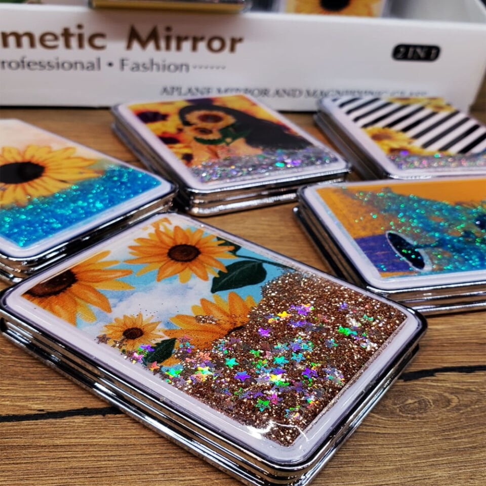 Simli Kapaklı Cep Aynası Şık Tasarımlı Fonksiyonel Ürün