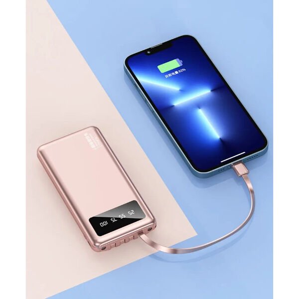 Kendinden Kablolu 20.000 mAh Powerbank Çok Fonksiyonel Ürün