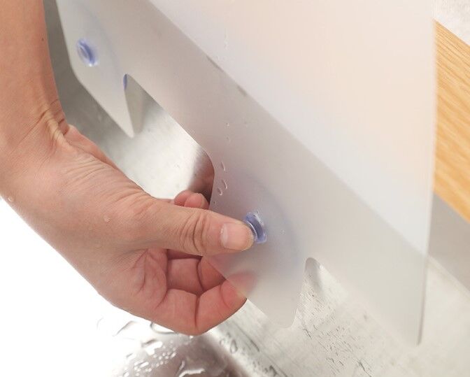 Lavabo ve Ocak Sıçrama Önleyici Vantuzlu Kalkan Şık Tasarımlı Fonksiyonel Ürün