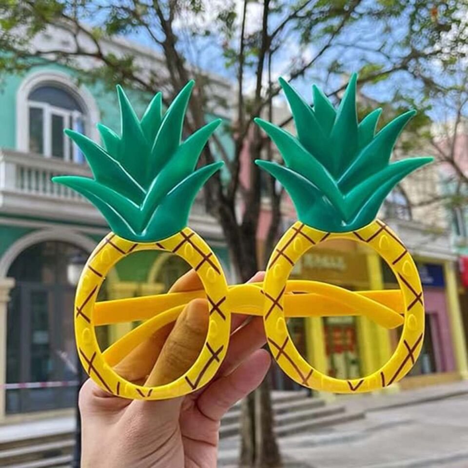Tropikal Hawaii Ananas Şekilli Parti Gözlüğü Şık Tasarımlı Fonksiyonel Ürün