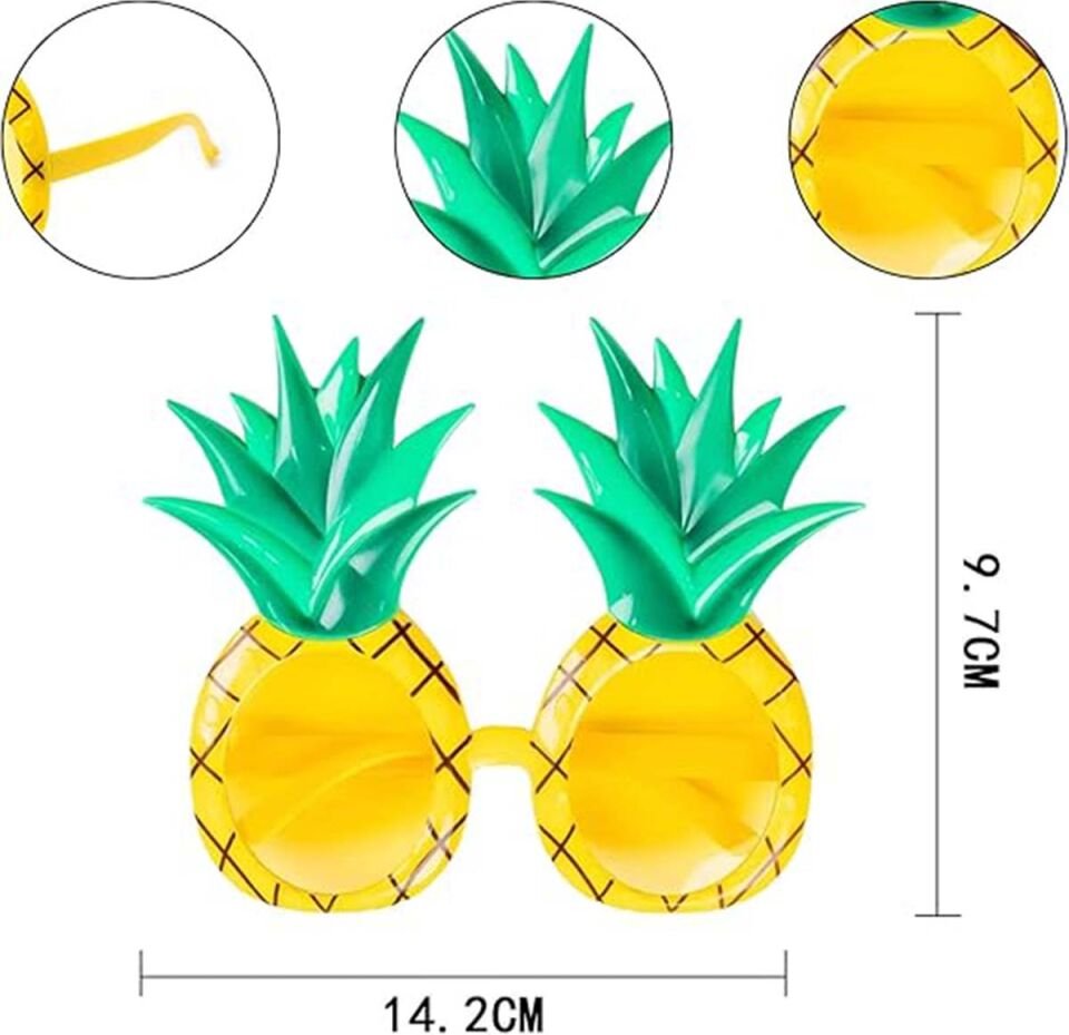 Tropikal Hawaii Ananas Şekilli Parti Gözlüğü Şık Tasarımlı Fonksiyonel Ürün