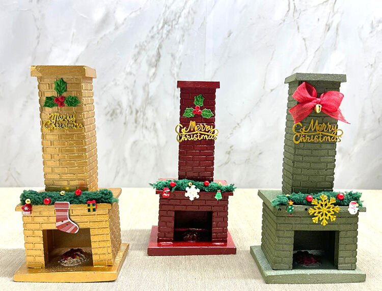 Noel Temalı Polyester Şömine Tütsülük Çok Fonksiyonel Ürün