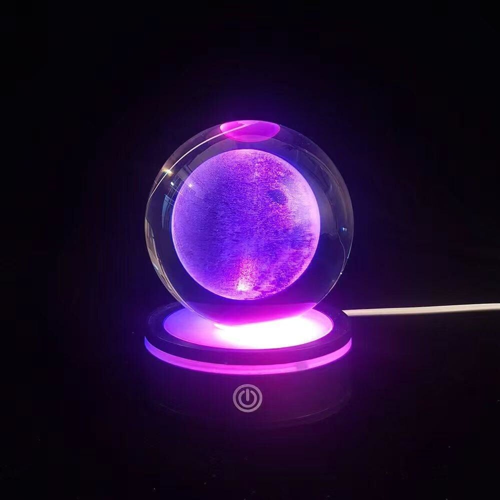 USB'li Dolunay Tasarımlı Dönen Cam Küre Şık Tasarımlı Fonksiyonel Ürün