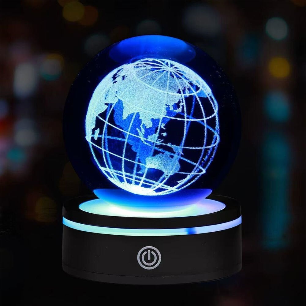 USB'li Dünya Tasarımlı Dönen Cam Küre Şık Tasarımlı Fonksiyonel Ürün