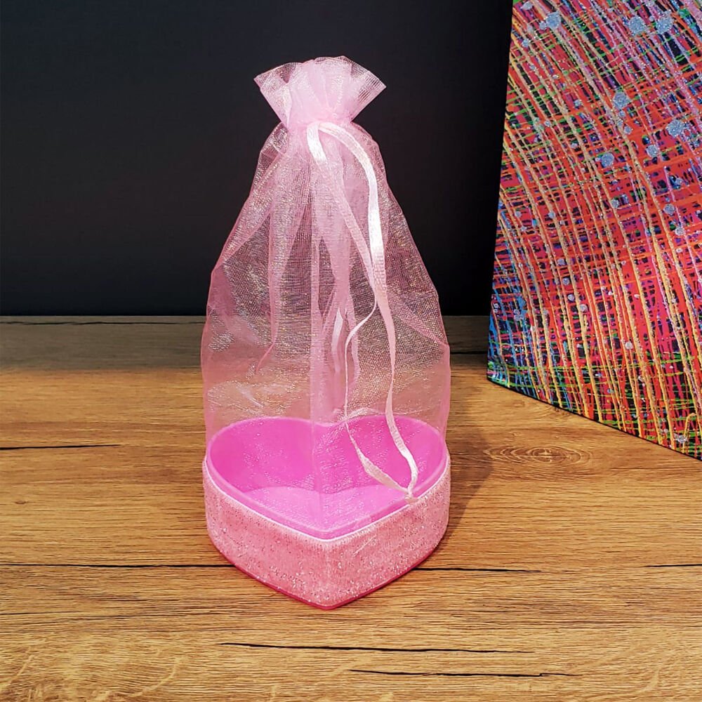 Pembe Kalpli Tül Kese Şık Tasarımlı Fonksiyonel Ürün