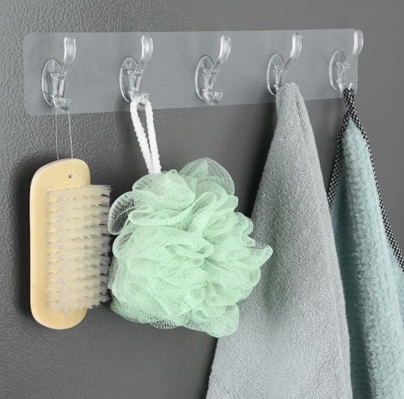 Yapışkanlı 5 Kancalı Askı Şık Tasarımlı Fonksiyonel Ürün