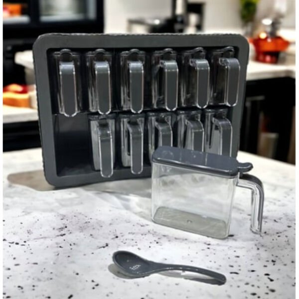 12'li Standlı Kaşıklı Baharatlık Seti Şık Tasarımlı Fonksiyonel Ürün