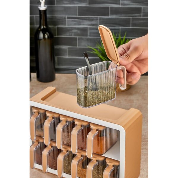 12'li Standlı Kaşıklı Baharatlık Seti Şık Tasarımlı Fonksiyonel Ürün