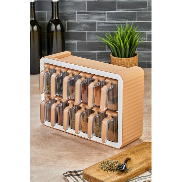 12'li Standlı Kaşıklı Baharatlık Seti Şık Tasarımlı Fonksiyonel Ürün