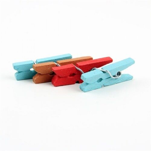 Ahşap Renkli Mini Mandal 100 Adet Şık Tasarımlı Fonksiyonel Ürün