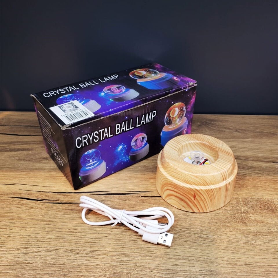 Yonca Tasarımlı USB Dönen Cam Küre Şık Tasarımlı Fonksiyonel Ürün