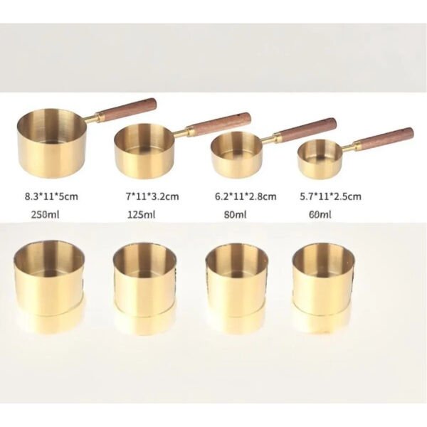 4'lü Ahşap Saplı Ölçü Kaşığı Şık Tasarımlı Fonksiyonel Ürün