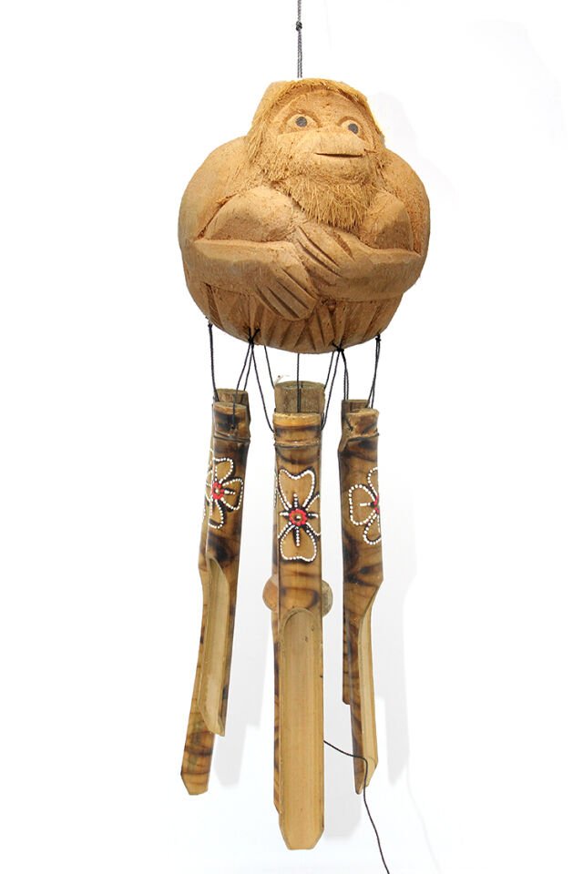 Maymunlu Bambu Rüzgar Çanı Şık Tasarımlı Fonksiyonel Ürün