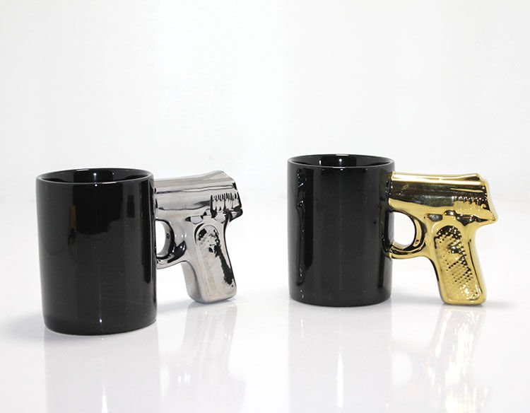 Porselen Silahlı Kupa Bardak Model 4 Şık Tasarımlı Fonksiyonel Ürün