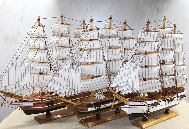 Ahşap Yelken Gemi Model 3 Çok Fonksiyonel Ürün