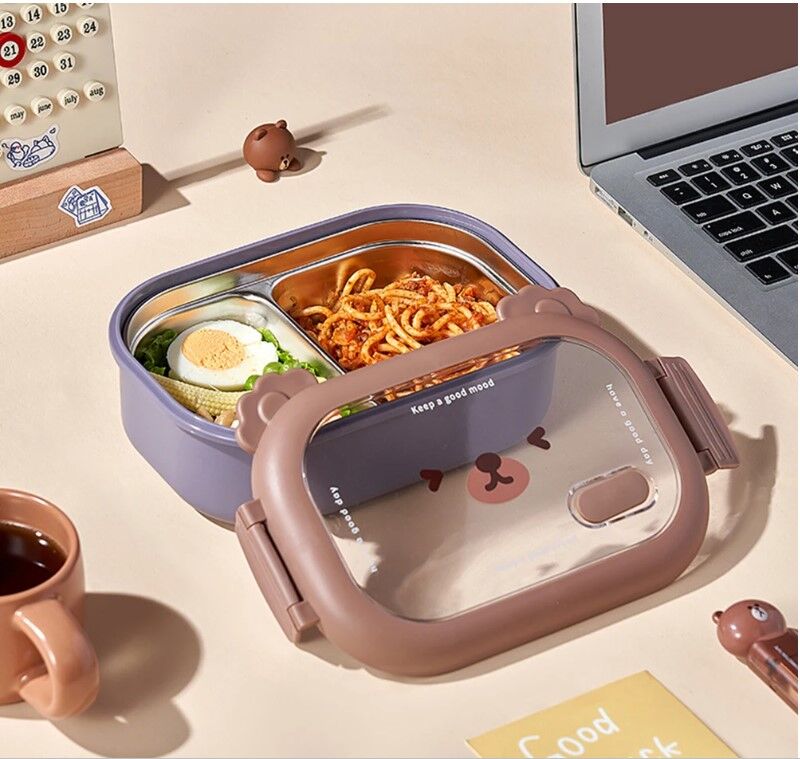 Bölmeli Paslanmaz Çelik Yemek Kutusu Şık Tasarımlı Fonksiyonel Ürün