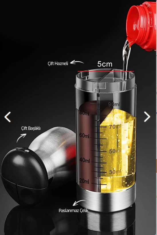 Çift Ölçekli Yağ ve Sirke Sprey Şişesi Şık Tasarımlı Fonksiyonel Ürün
