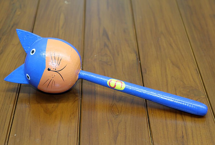 Ahşap Kedili Marakas Tekli Model 2 Şık Tasarımlı Fonksiyonel Ürün