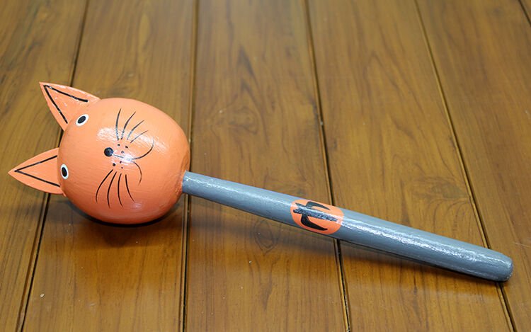 Ahşap Kedili Marakas Tekli Model 3 Şık Tasarımlı Fonksiyonel Ürün