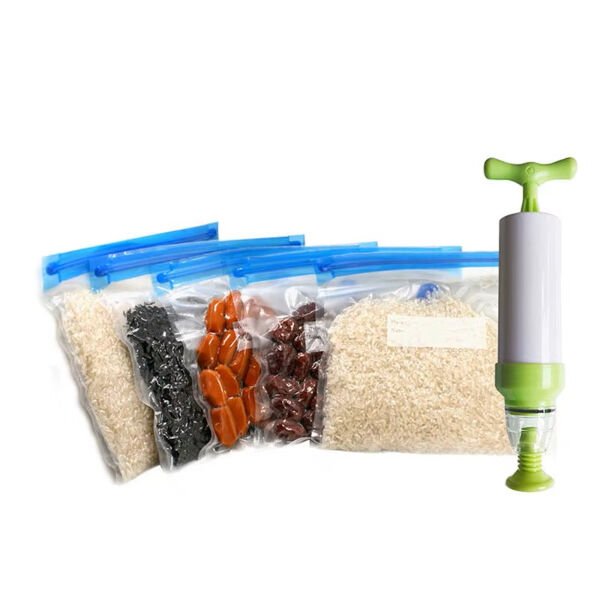 Manuel Vakumlu Gıda Saklama Poşeti ve Pompa Seti Şık Tasarımlı Fonksiyonel Ürün