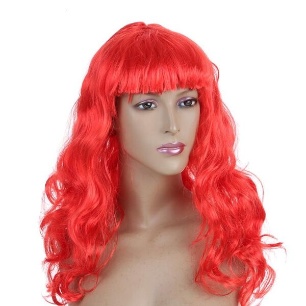 Dalgalı Kırmızı Peruk Saç Şık Tasarımlı Fonksiyonel Ürün